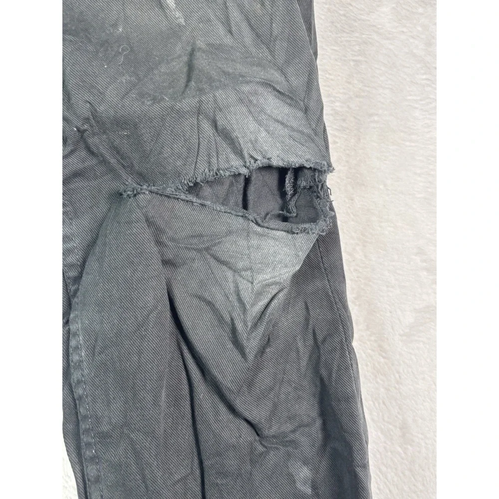Levi's 511 Mens Jeans 34X34 Black Denim Thrashed Distressed Outdoor Workwear
